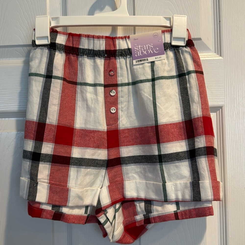 Stars Above Women’s Plaid Sleep Shorts NWT Size XXL